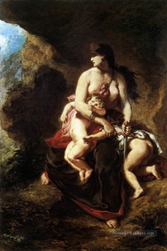 Médée sur le point de tuer ses enfants romantique Eugène Delacroix Nu Peinture à l'huile